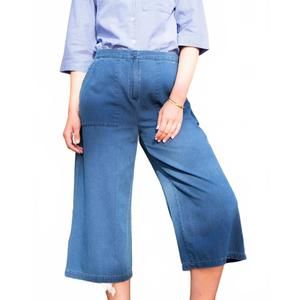 NEW BIBICO carrie culotte trouser in textured denim